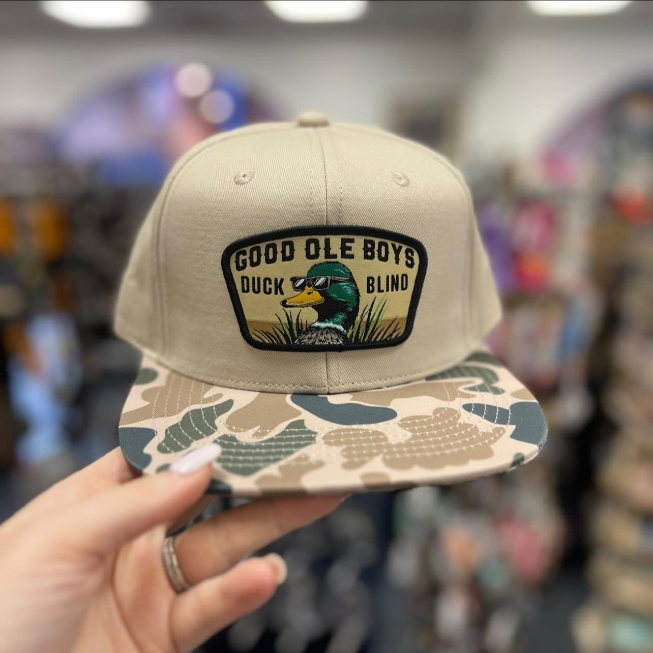 Good Ole Boys, GOB Duck Blind Patch Cap, Beige/Old School Camo (PGOB059G)