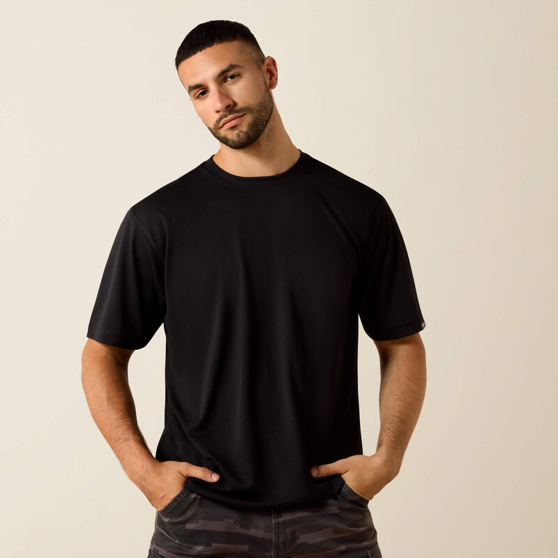 ARIAT MENS REBAR HEAT FIGHTER ROUGHNECK SHIRT, BLACK