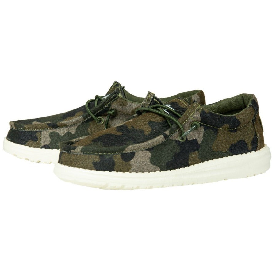 Hey Dude Wally Youth Linen Camo