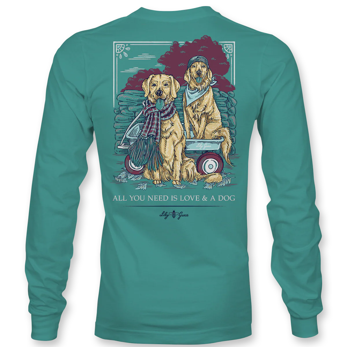 Golden Retrievers Long Sleeve, Seafoam