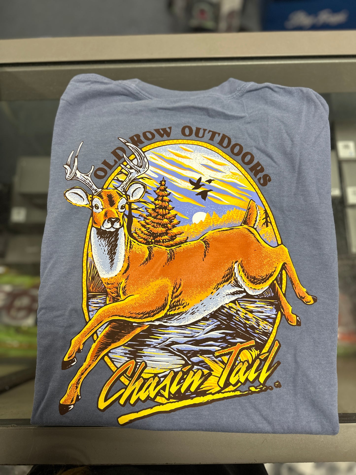 Chasin' Tail Pocket Tee, Blue Jean