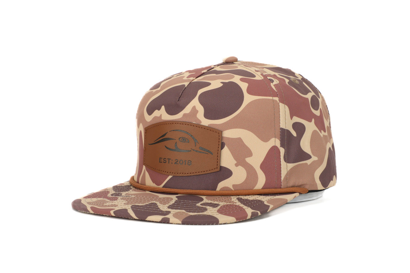AFW Leather Patch Old School Rope Hat, Brown Camo
