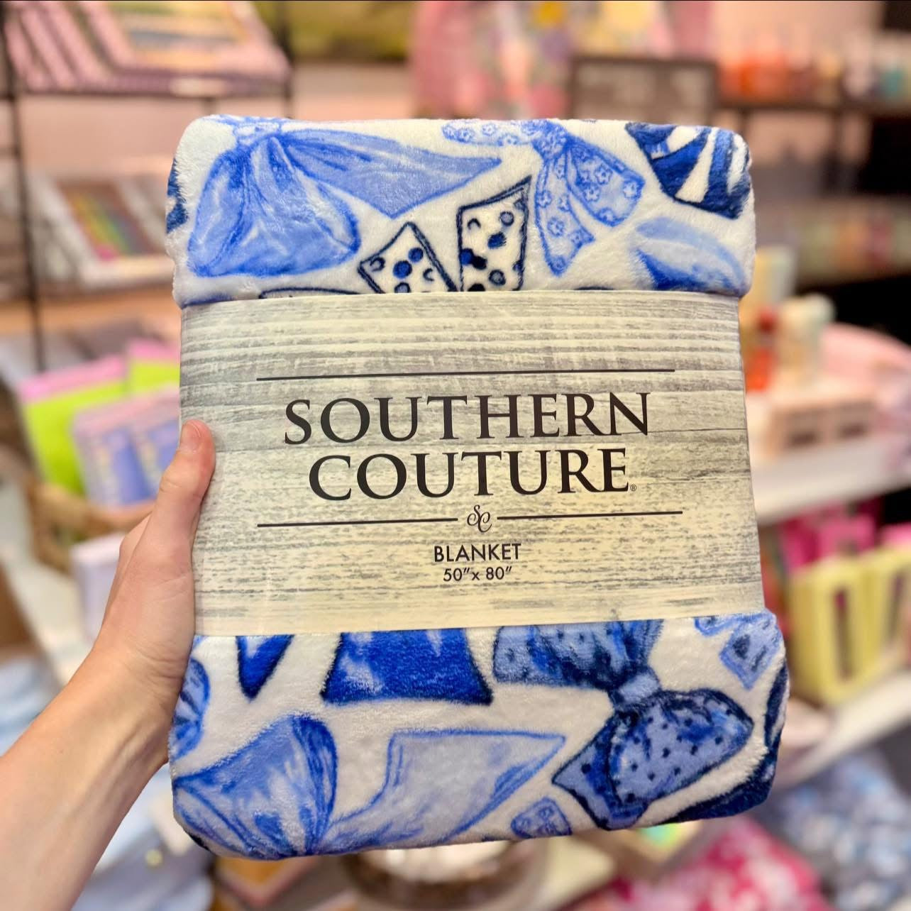 Super Soft Blanket, Preppy Blue Bows