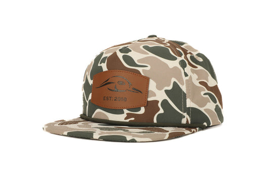AFW Youth Leather Patch, Green/ Brown Camo Rope Hat