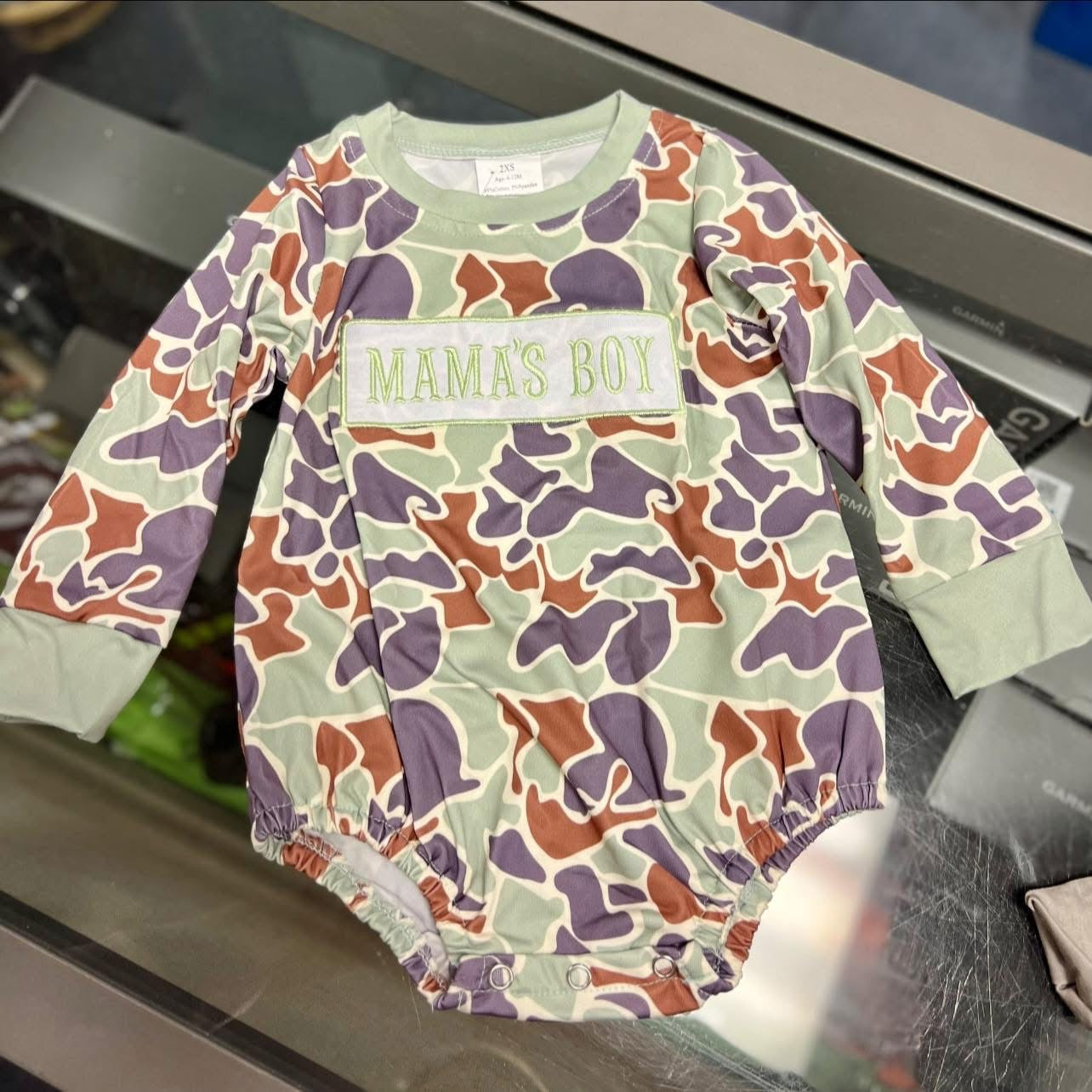 Mama's Boy Appliqué Camouflage Bubble