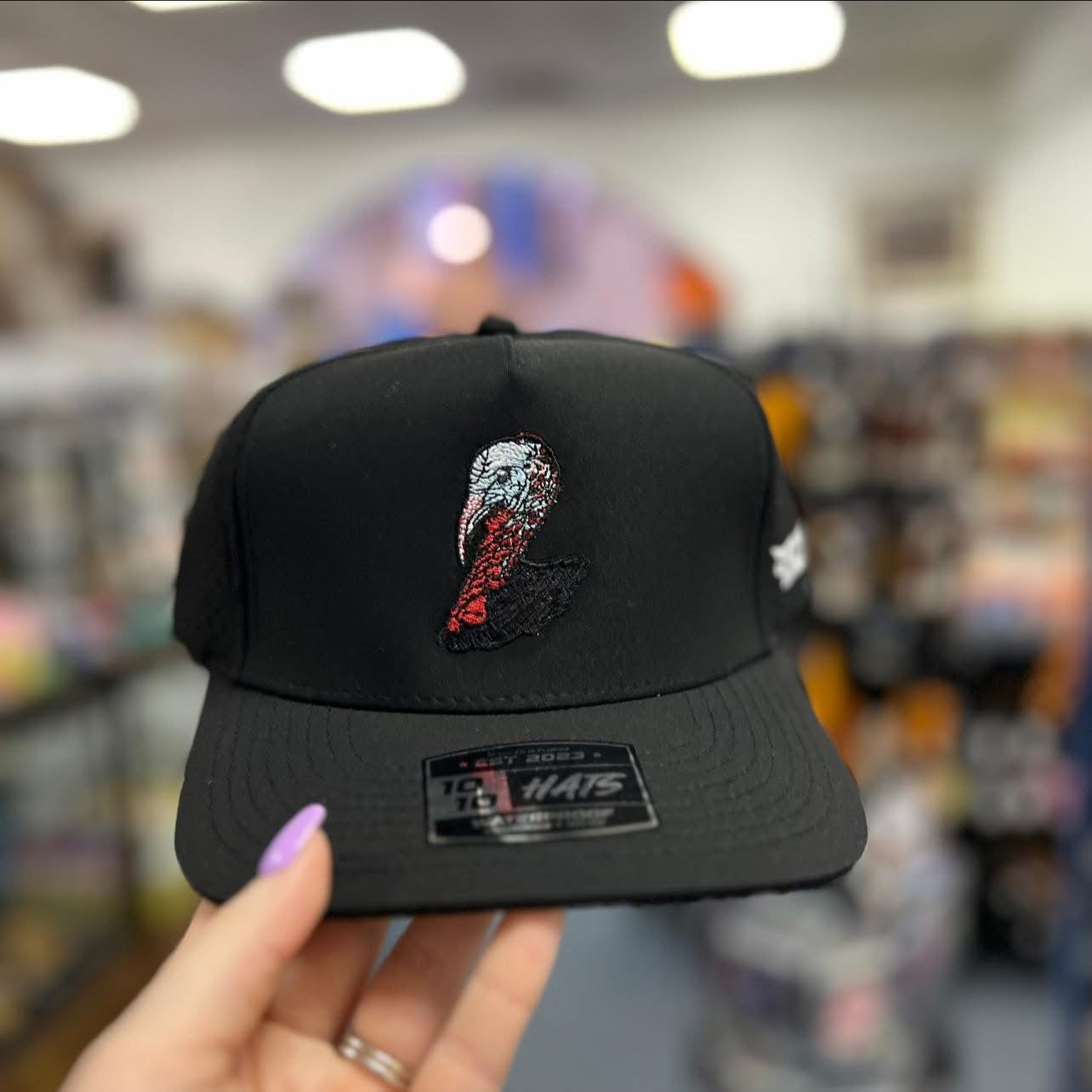 ECW Turkey Head Embroidered Hat, Black 5 Panel