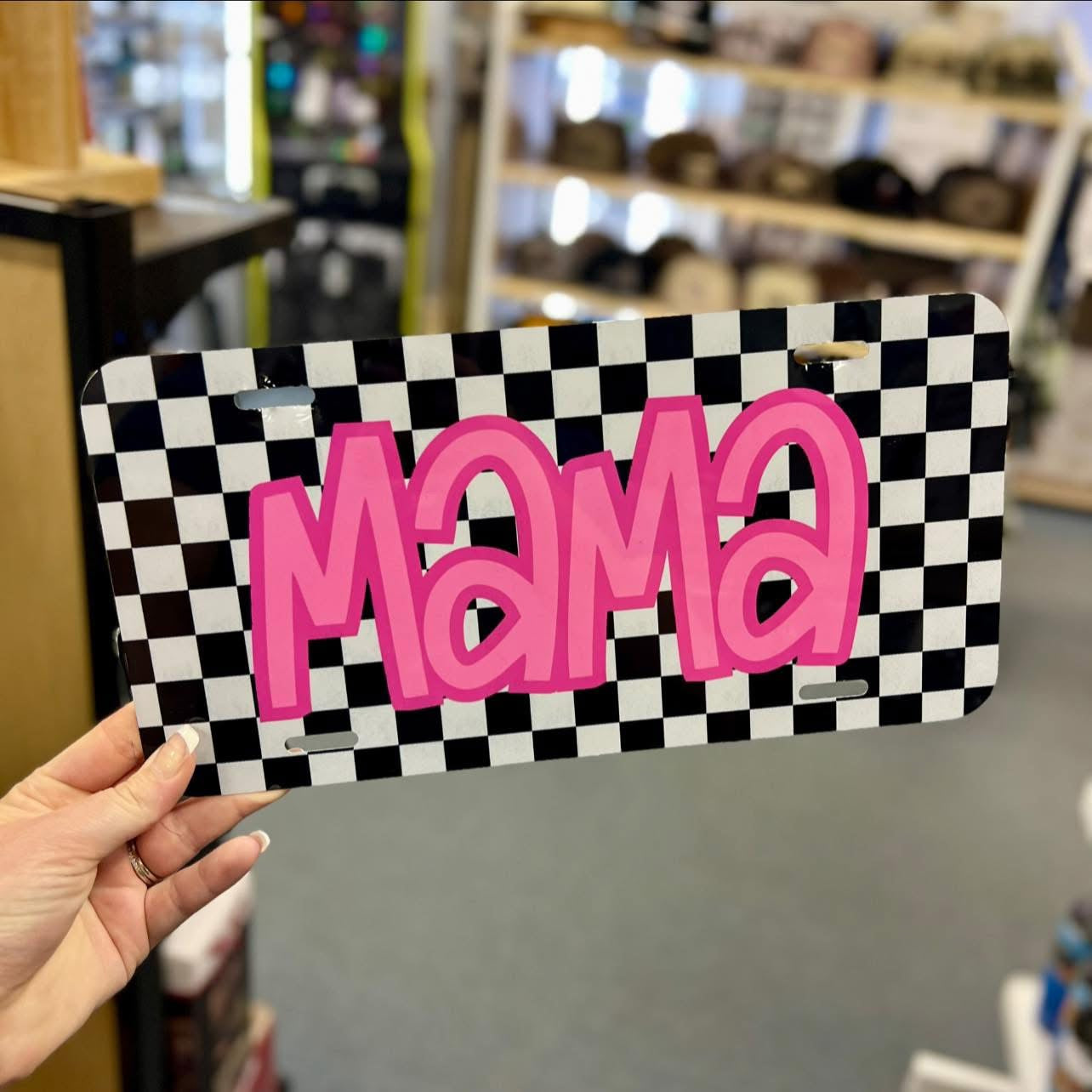 Neon Pink Mama License Plate