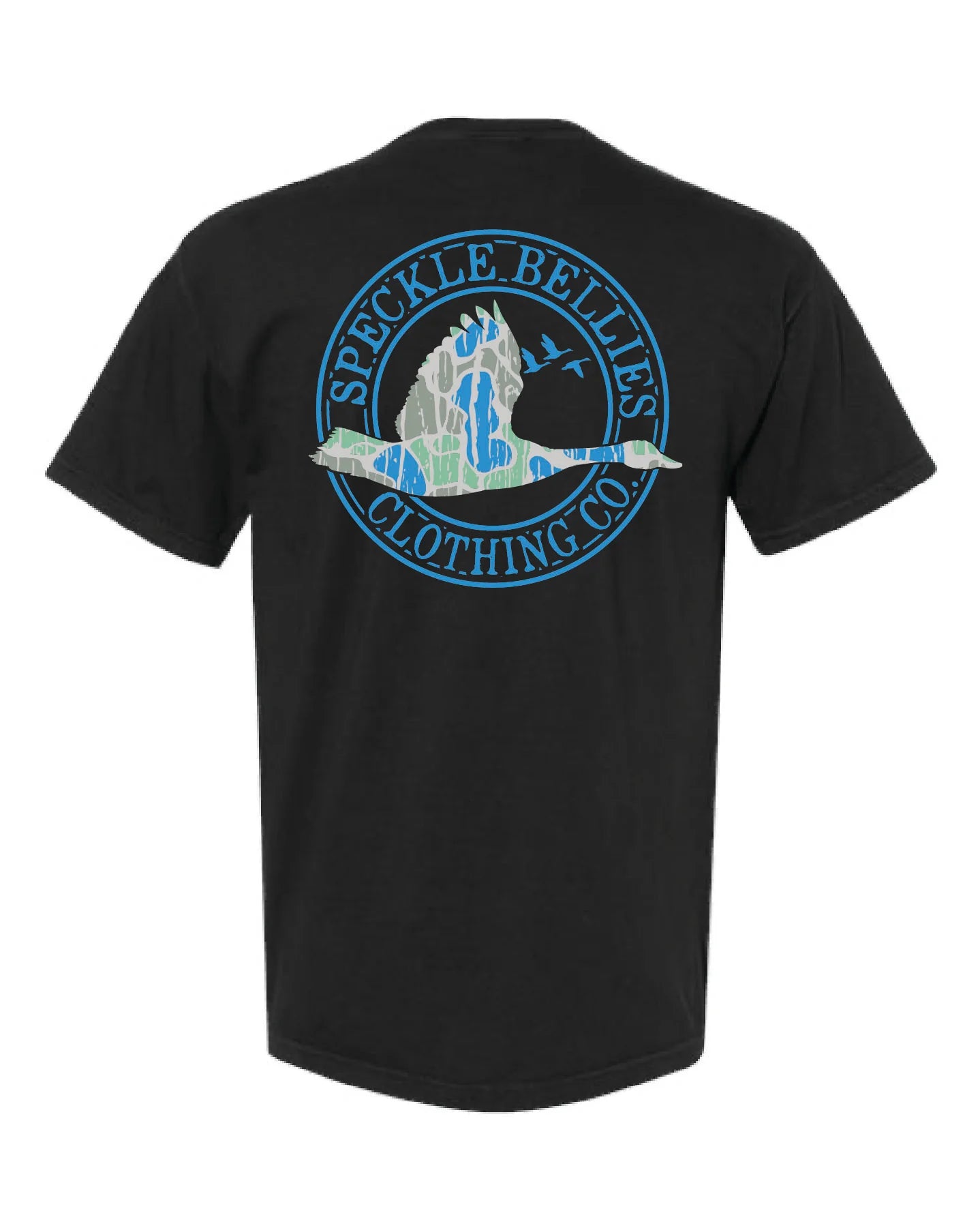 Bay Lake Camo Circle Logo Short Sleeve, Black