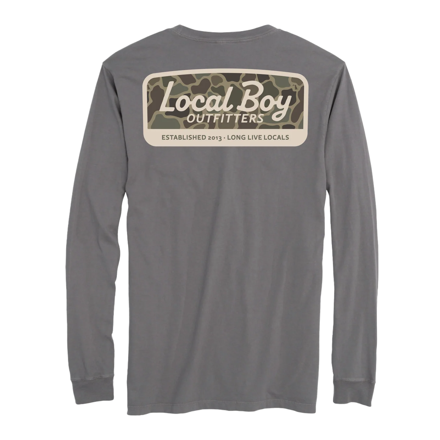 Youth Brush Camo Mark Long Sleeve Tee, Gray