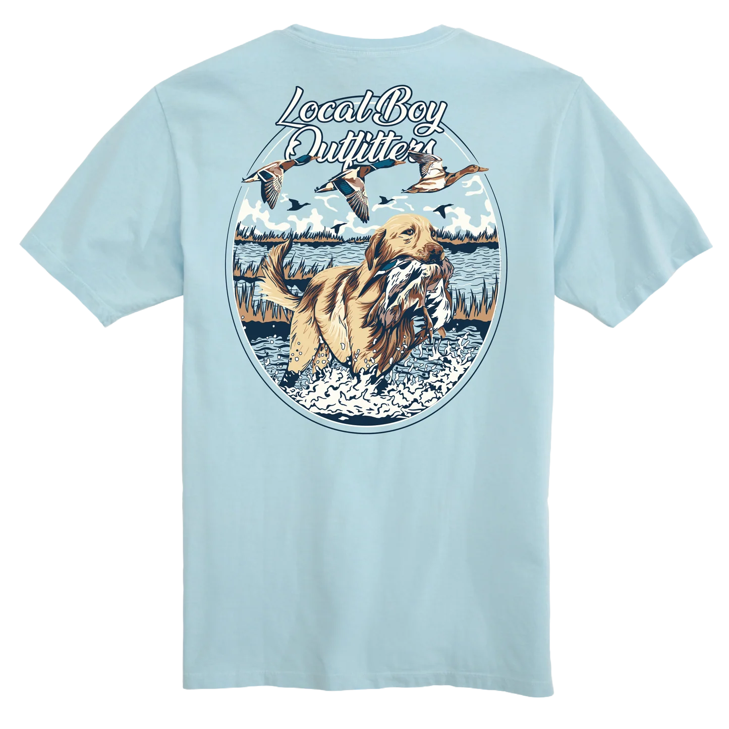 Duck Retrieve Short Sleeve Tee, Chambray White