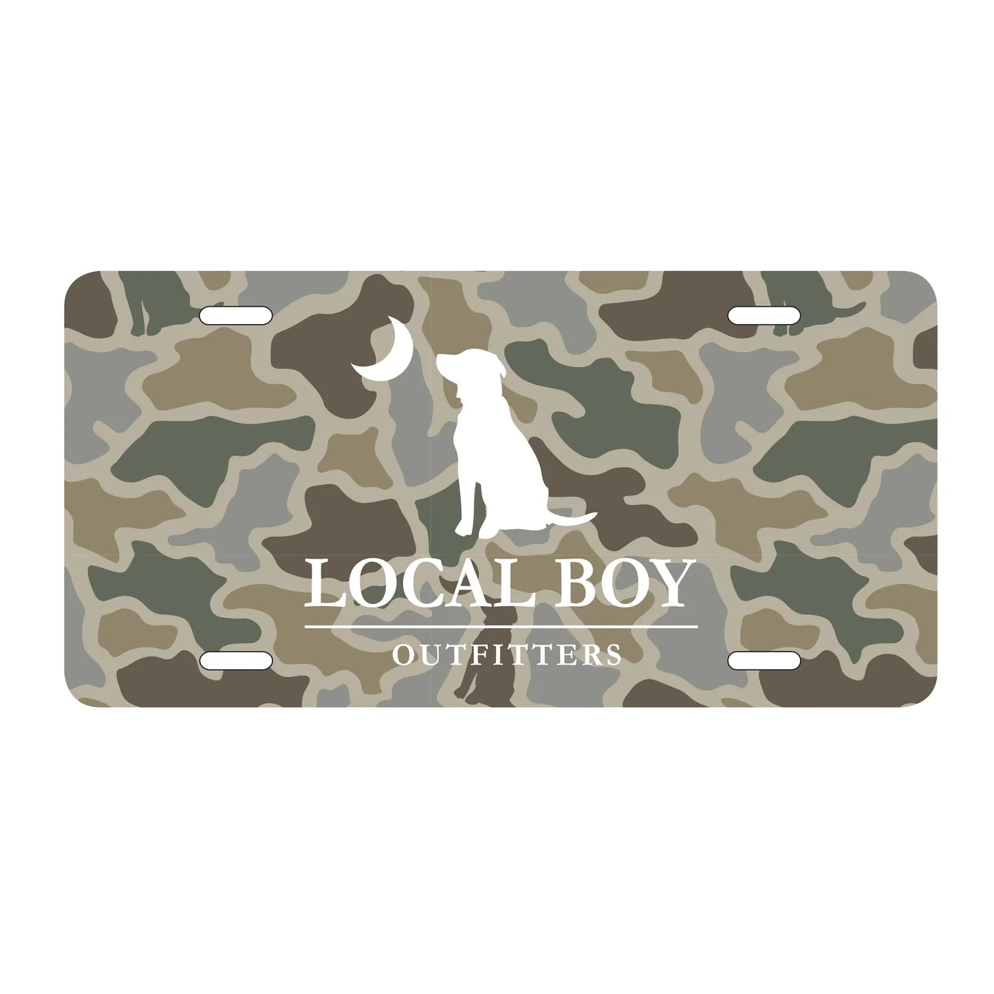Local Boy License Plate, Dog & Moon Sand