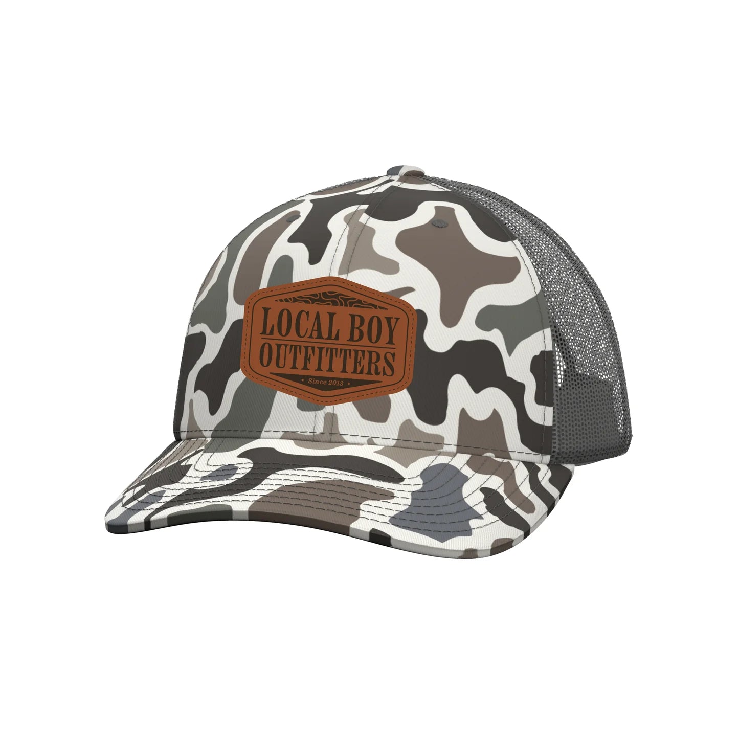 Topo Leather Trucker Hat, Localflage