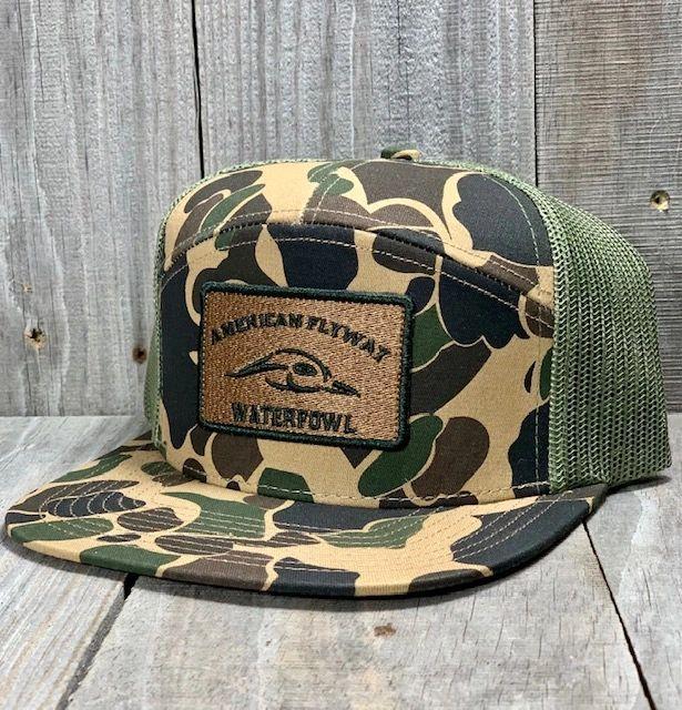 AFW 7 Panel Old School Patch Cap, Green/Green