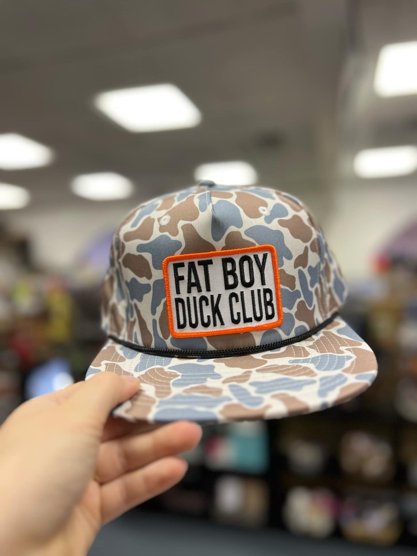 Fat Boy Duck Club Patch 5P Camo Rope Hat