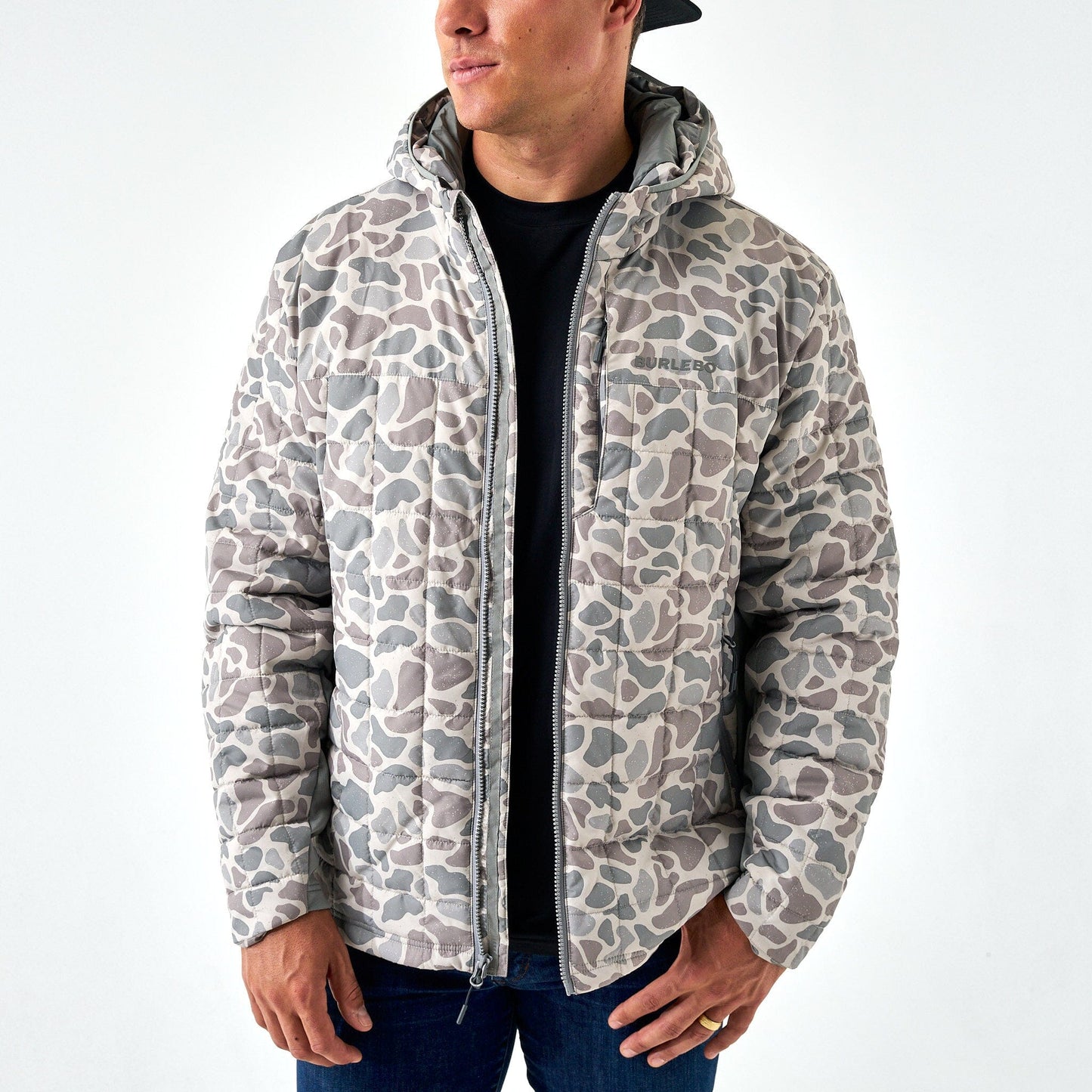 Burlebo Puffer Jacket, Classic Deer Camo