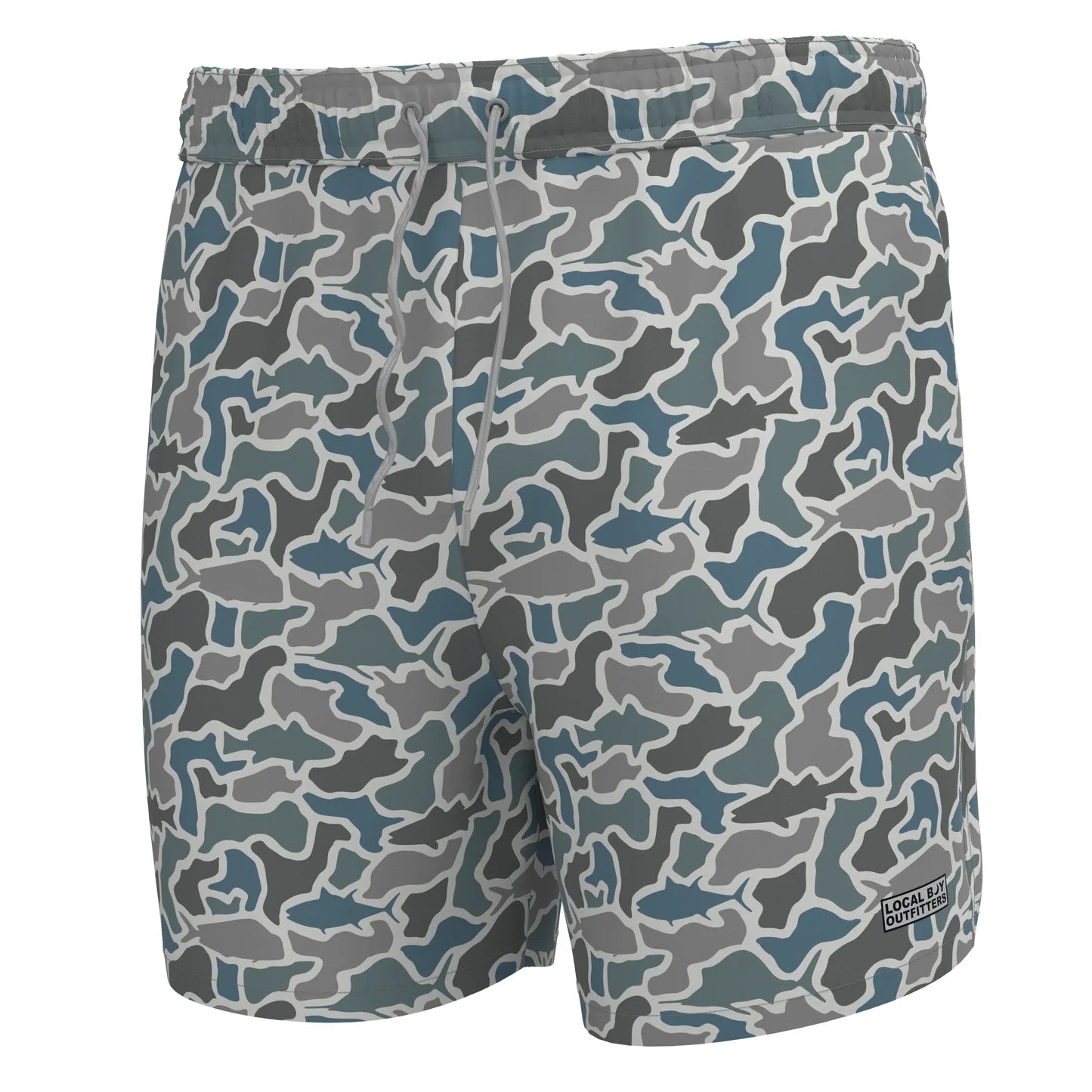 Youth Bayview Swim Trunks, Fish Camo