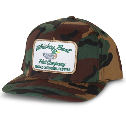 Whiskey Bent Hat Co, Green Head Camo 6 Panel