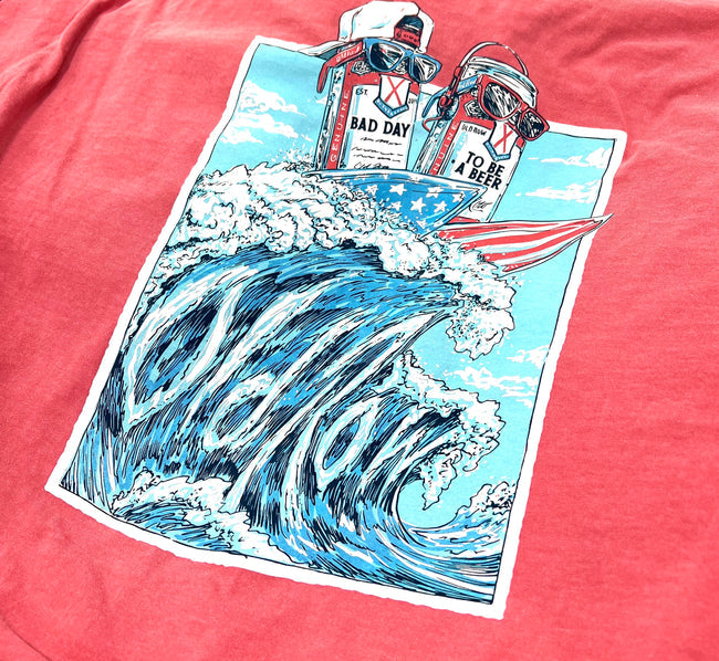 Surfs Up Bad Day to Be a Beer Pocket Tee