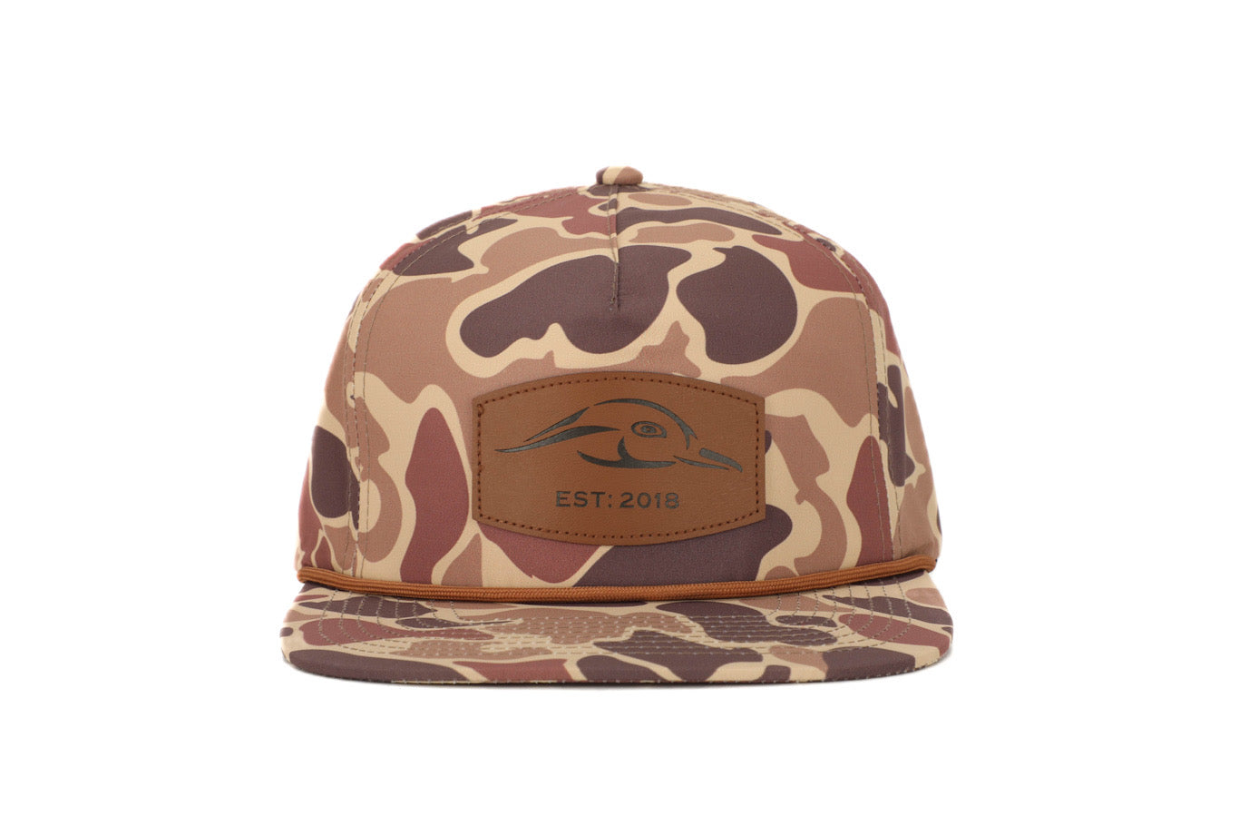 AFW Leather Patch Old School Rope Hat, Brown Camo