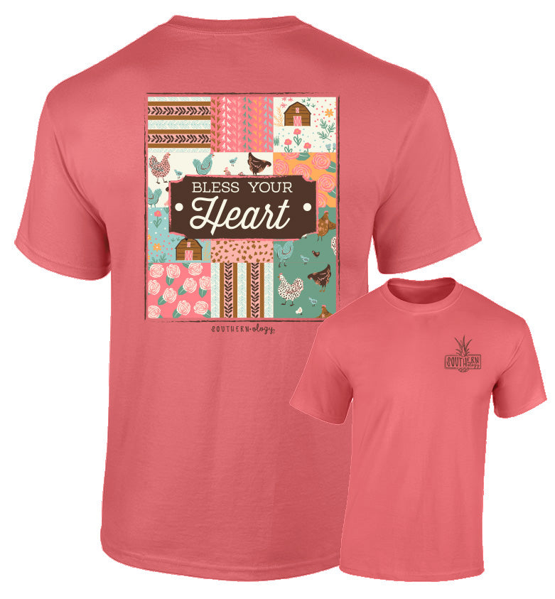 Patchwork Bless Your Heart Short Sleeve