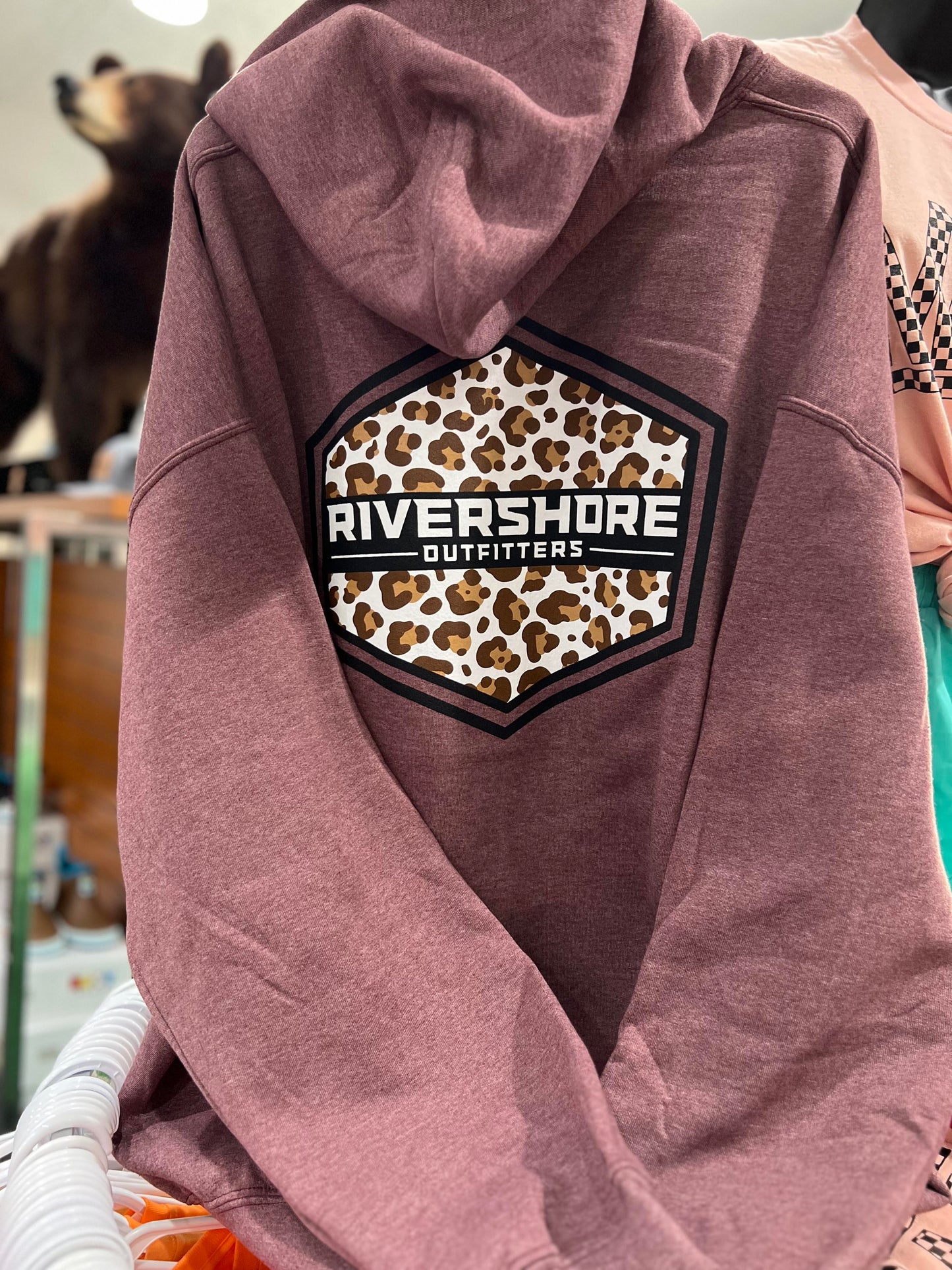 RSO Leopard Hoodie, Heather Maroon