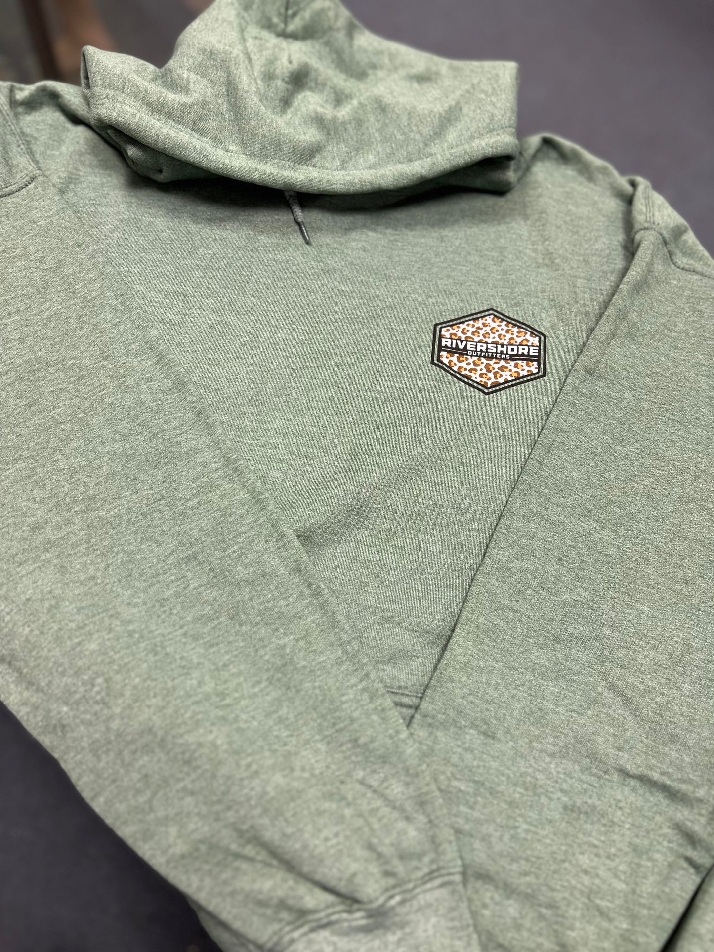 RSO Leopard Hoodie, Heather Green