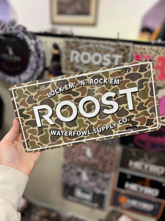 Roost License Plate, Camo