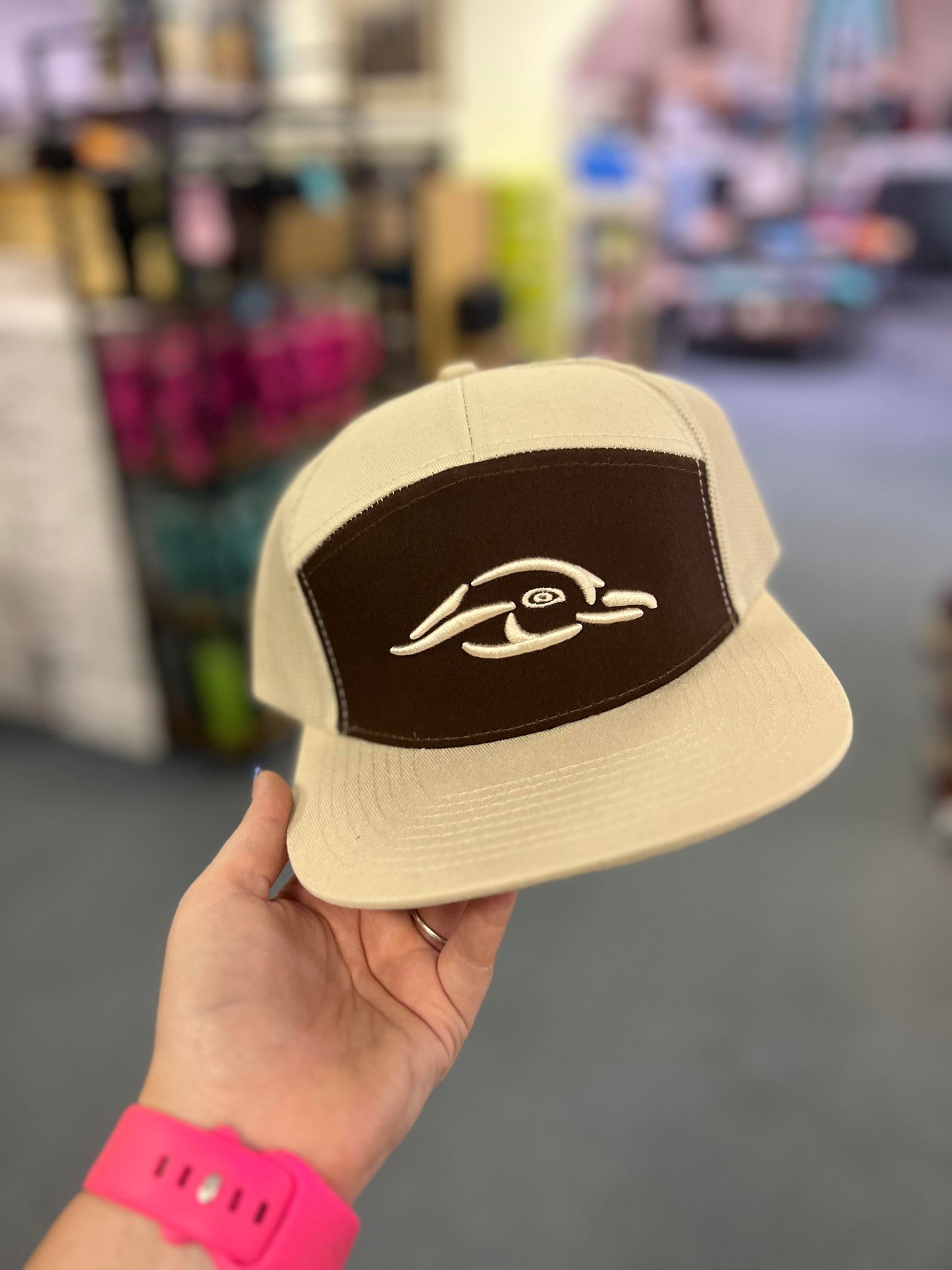 AFW 3D Puff 7 Panel Trucker, Khaki/Brown