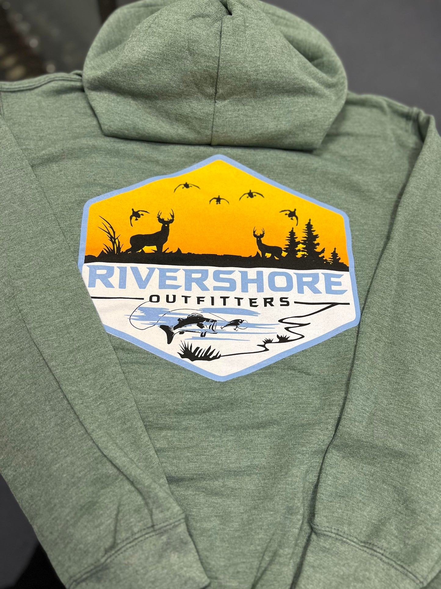 RSO Logo Hooded Sweatshirt, Heather Green