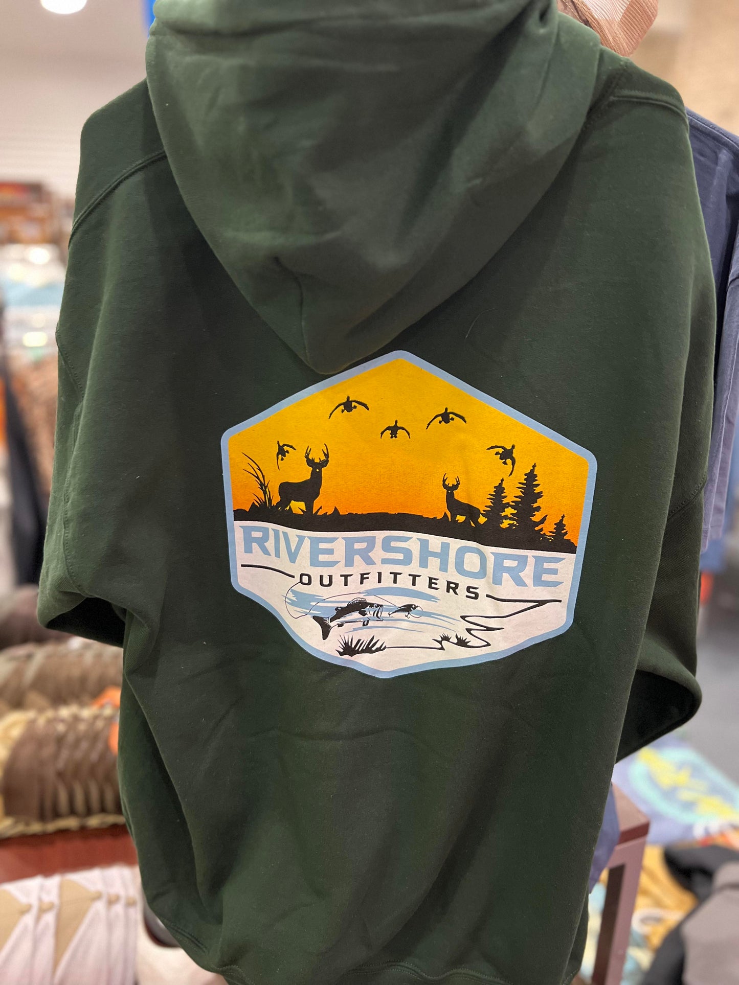 Rivershore Logo Hoodie, Forest Green