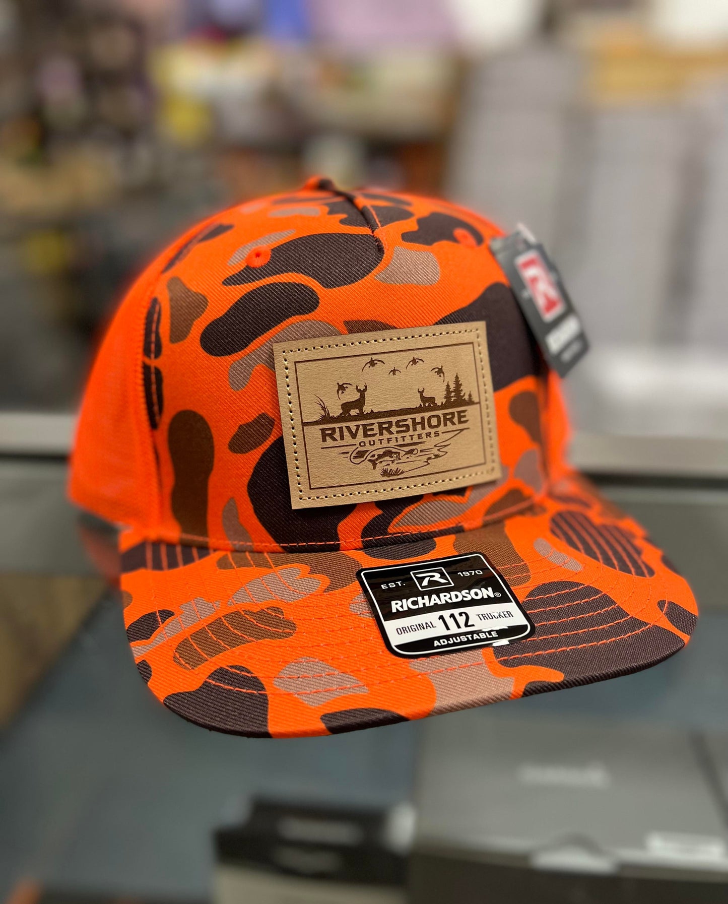 RSO Leather Patch Hat, 112 Blaze Duck Camo