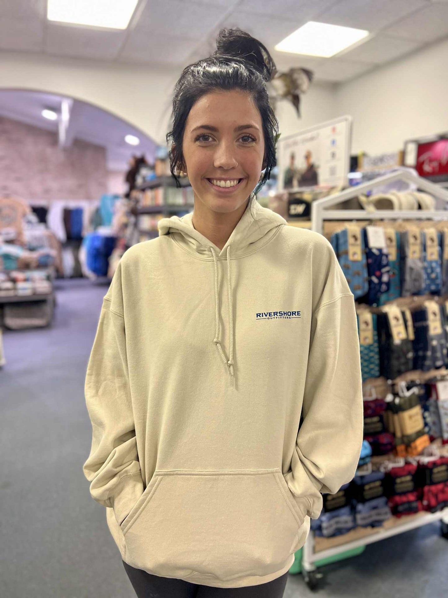 RSO Neutral Camo Bow Hooded Sweatshirt, Sand