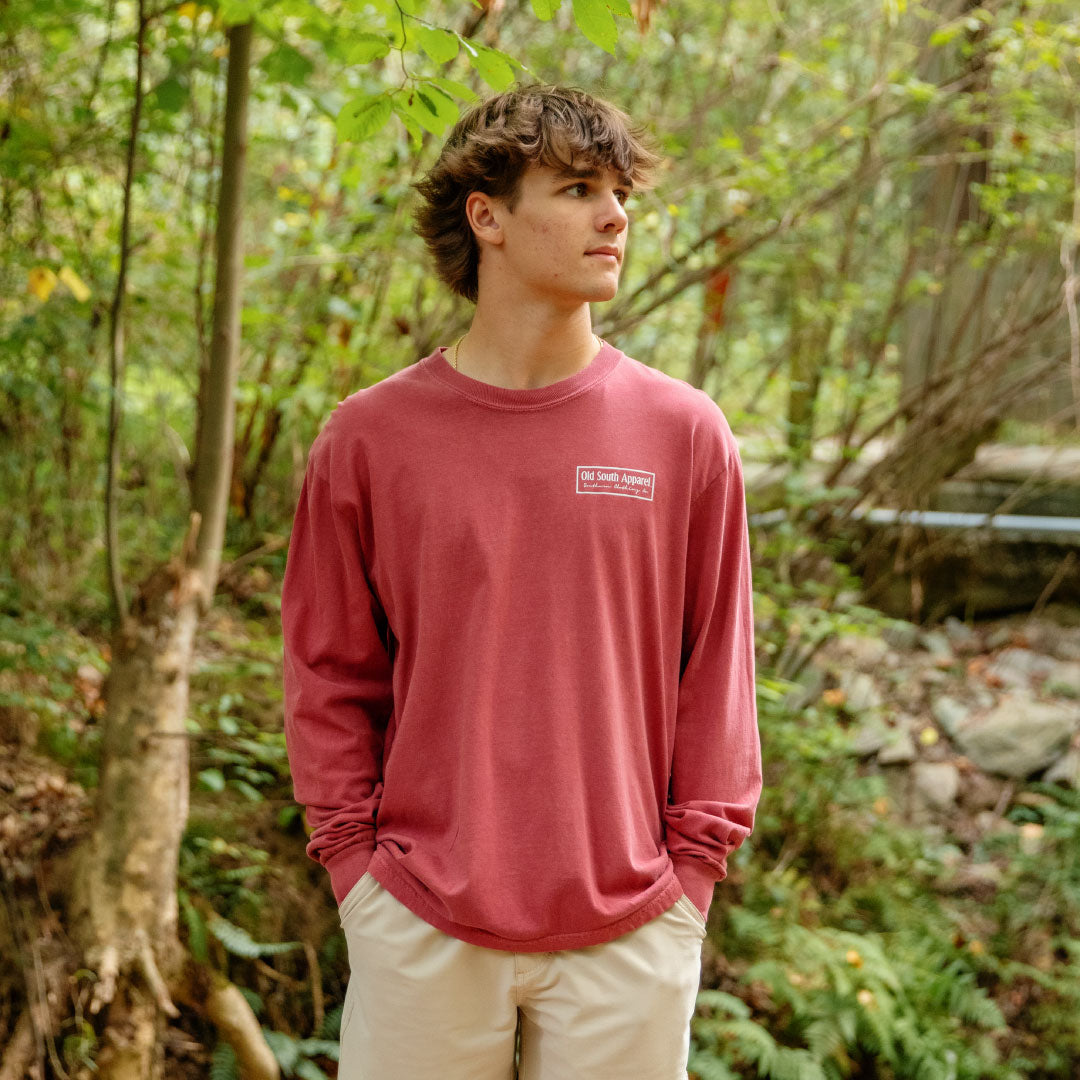 Circled Woodie Long Sleeve, Crimson