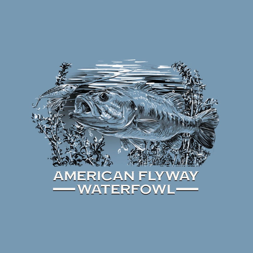 AFW Bass Fishing Short Sleeve, Light Blue