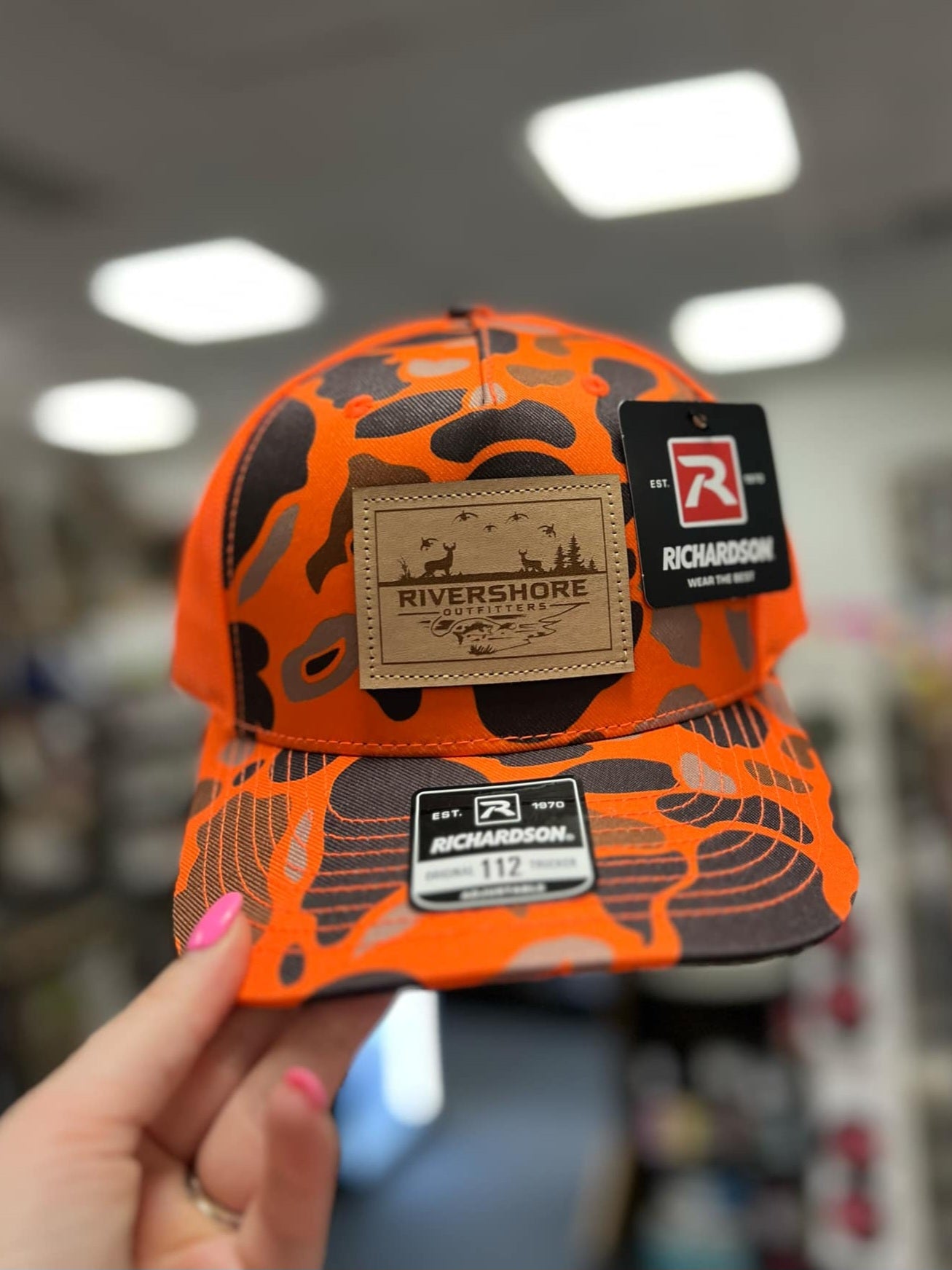 RSO Leather Patch Hat, 112 Blaze Duck Camo