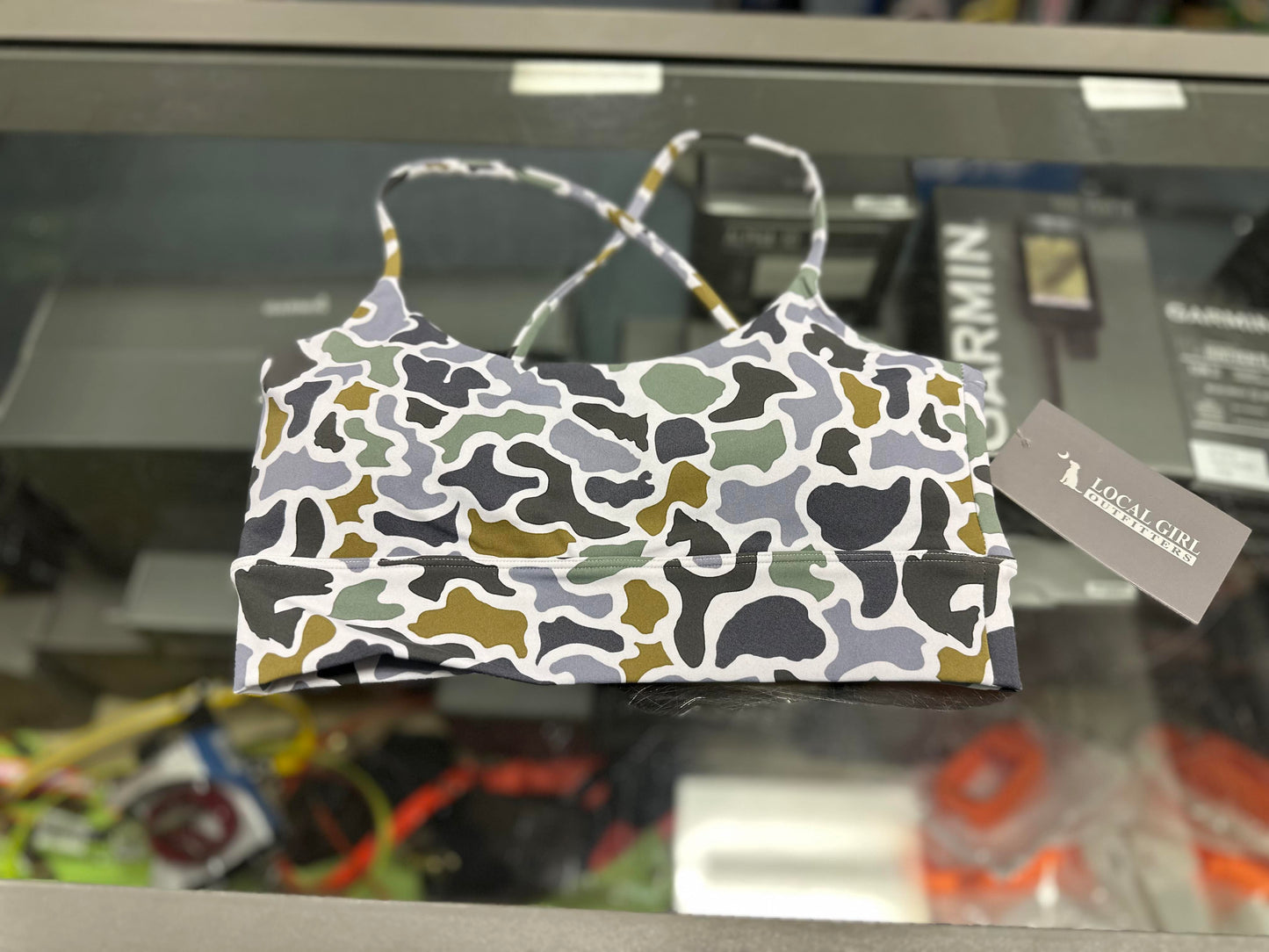 Local Girl Sports Bra Top, Localflage Bluff