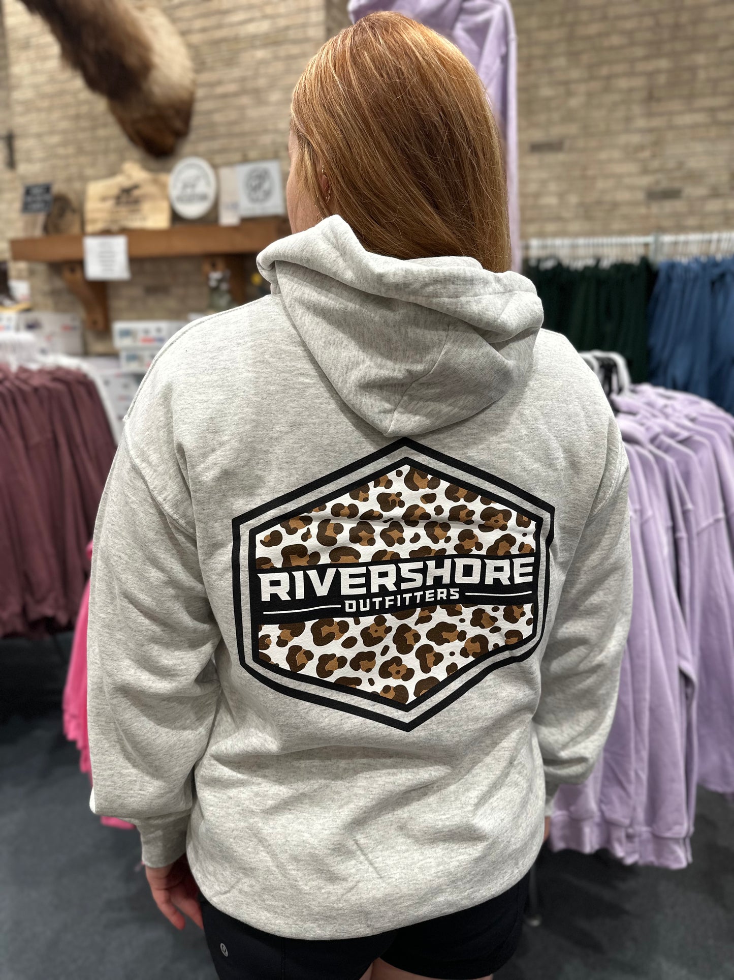 RSO Leopard Hoodie, Ash Grey