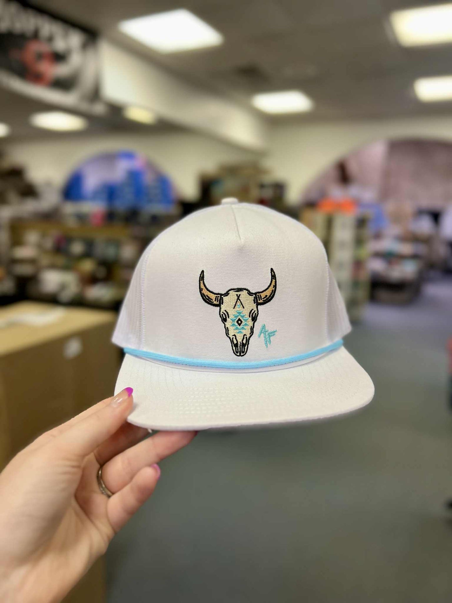 American Fetcher, Cow Skull Turquoise Rope