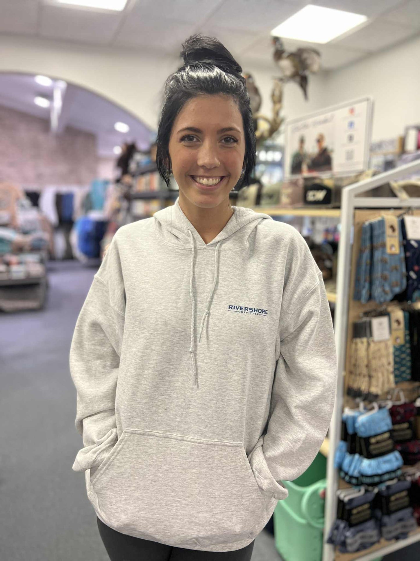 RSO Neutral Camo Bow Hooded Sweatshirt, Ash