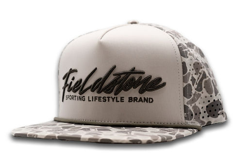 Fieldstone Script Logo Marsh Camo Performance Rope Hat