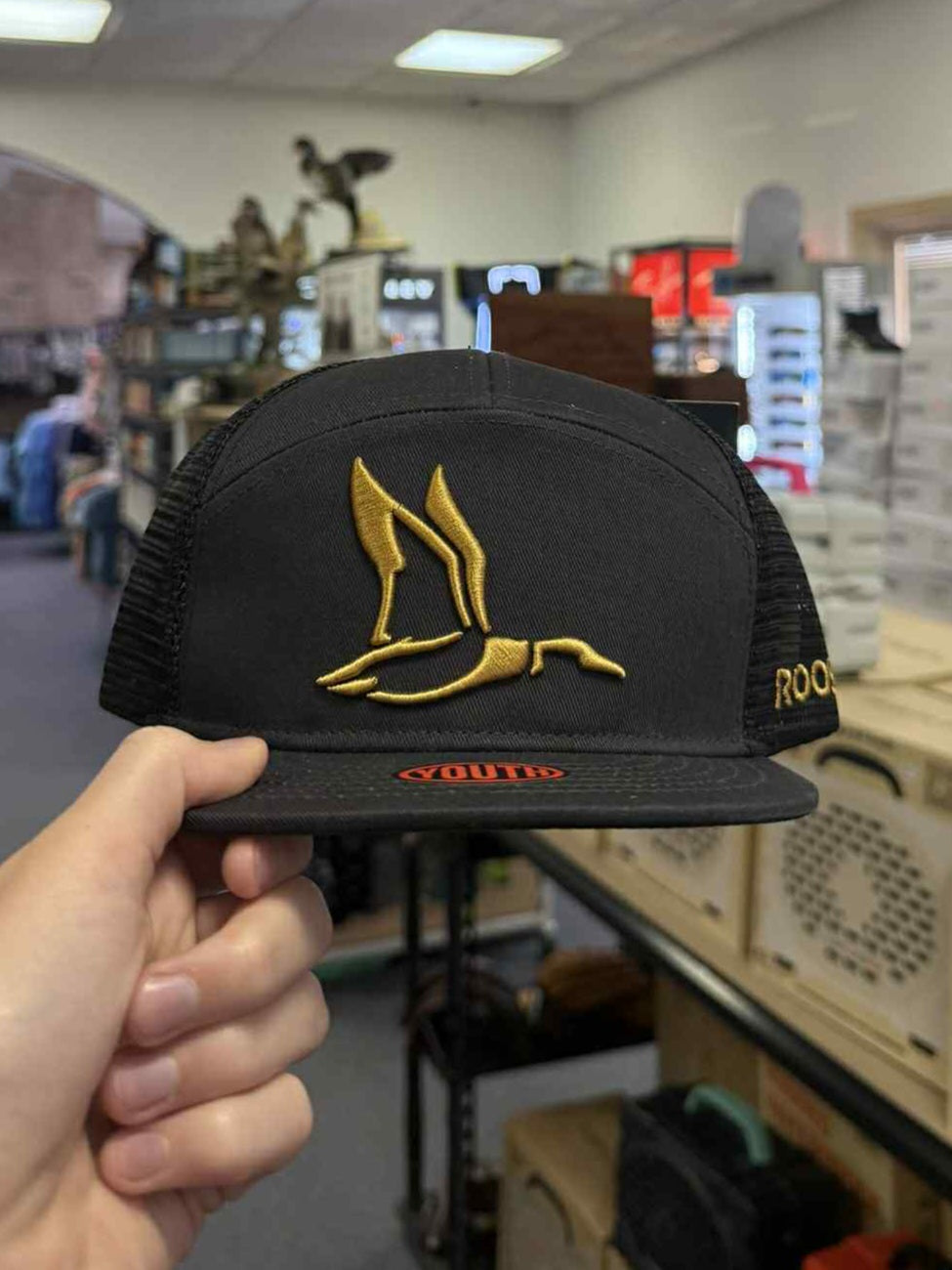 Youth Solid 3D Duck Logo Hat, Black