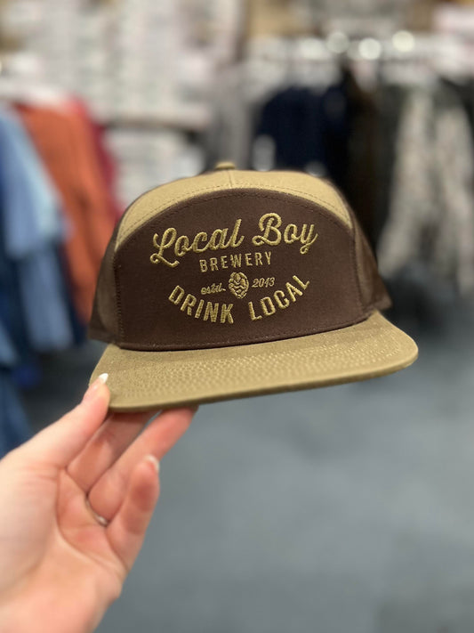 7 Panel Brewery Hat, Light Brown/Brown