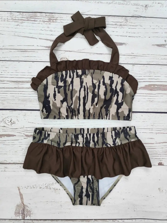Kids Two Piece Camo Swimwear, Bottomland
