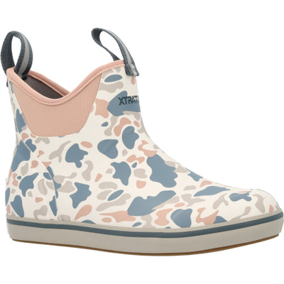 Women's 6in Ankle Deck Boots, Ivory Duck Camo