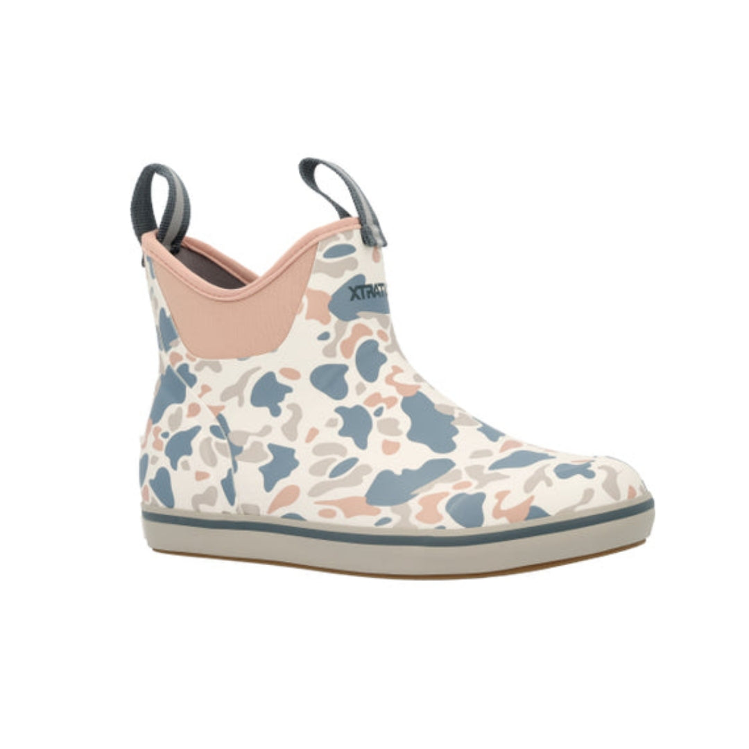 Women's 6in Ankle Deck Boots, Ivory Duck Camo
