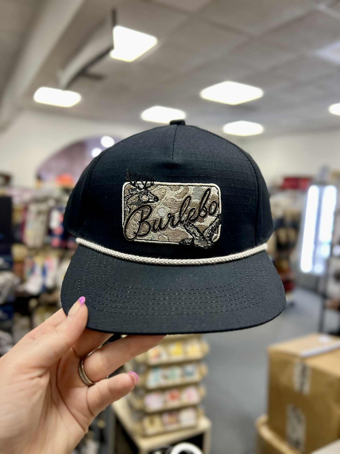 Burlebo Camo Patch Cap, Black