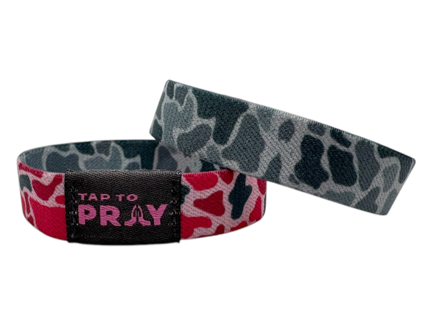 Tap To Pray, Wristband, River Rock Camo, Pink + Ash
