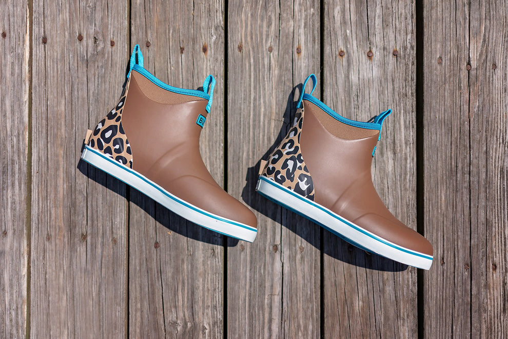 Women's Brown Cheetah Buoy Boots