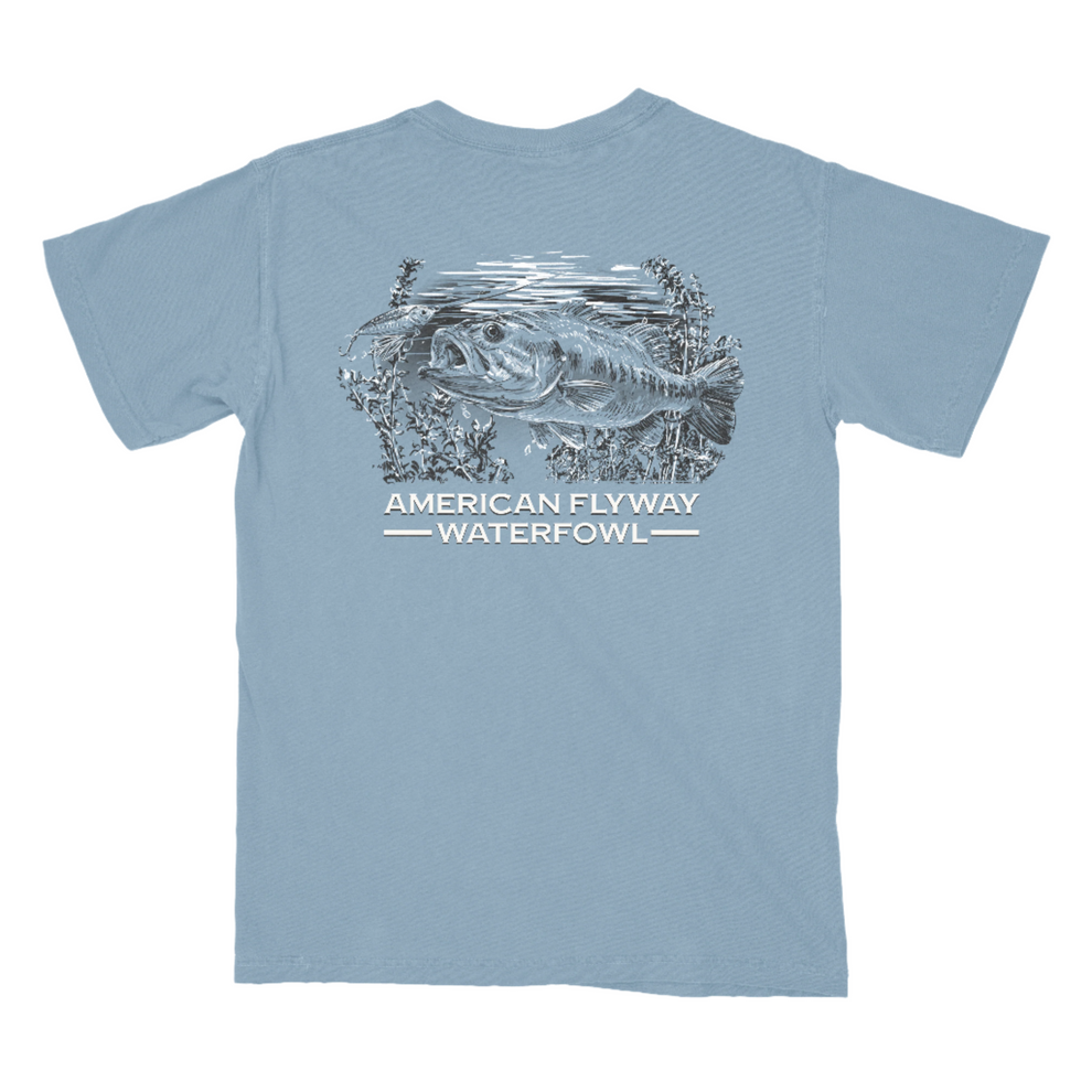 AFW Bass Fishing Short Sleeve, Light Blue