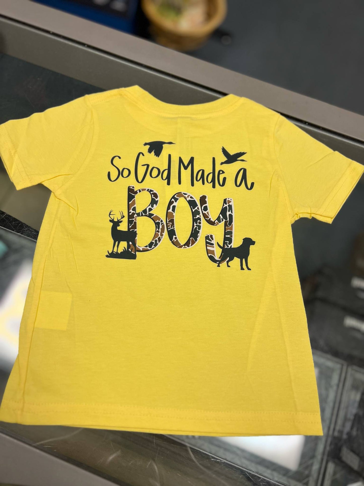 God Made A Boy Kids Short Sleeve